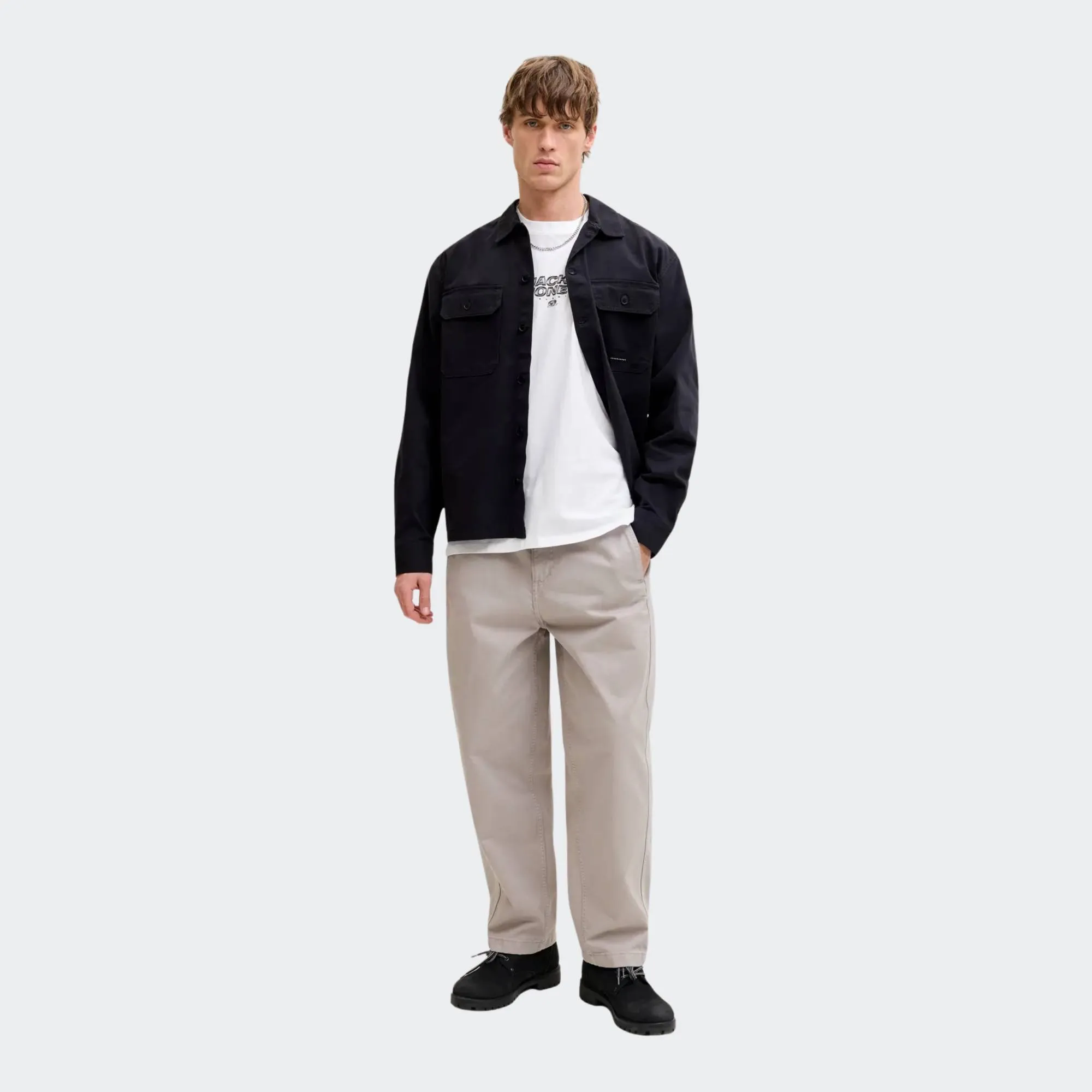 JACK & JONES MINERAL SMALL FRONT PRINT TEE CREW