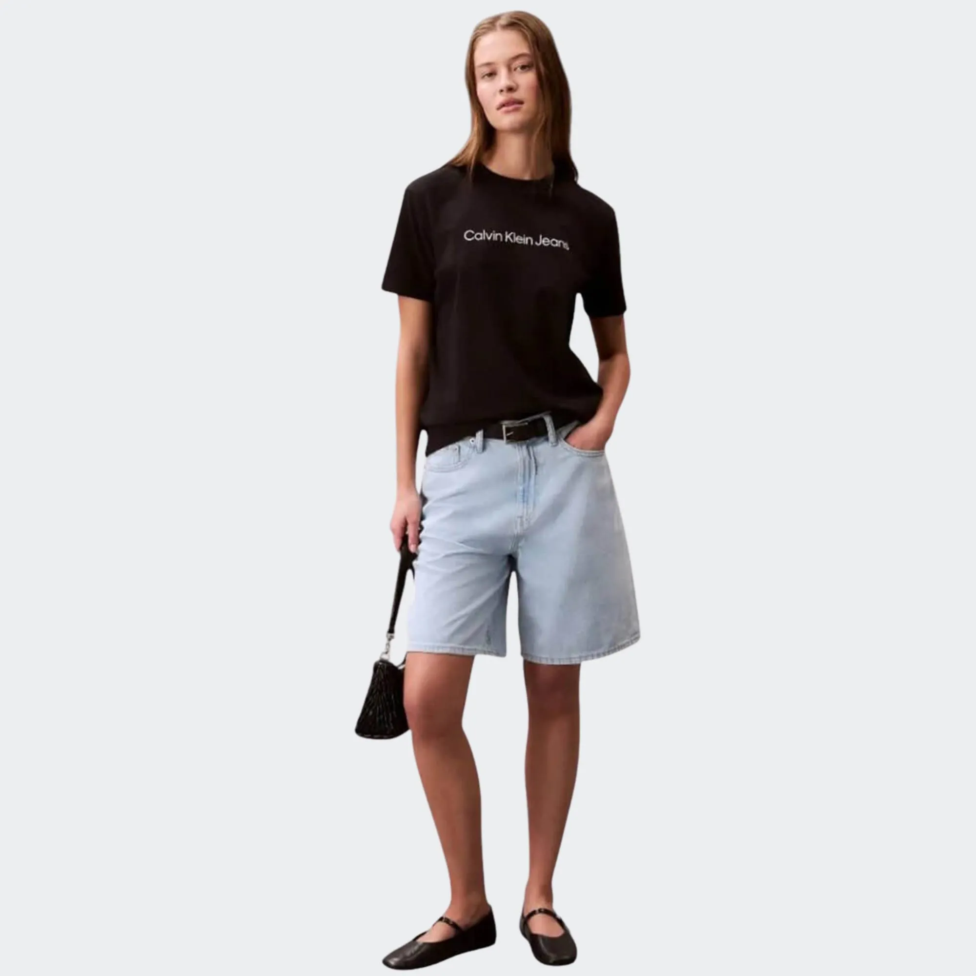 CALVIN KLEIN WOVEN LABEL BABY RIB CROP