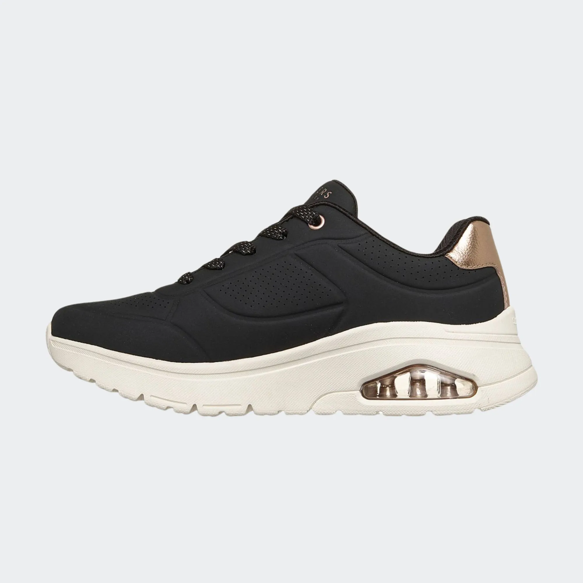 SKECHERS DURABUCK WITH METALLIC HEEL LACE UP FASHION SNEAKER