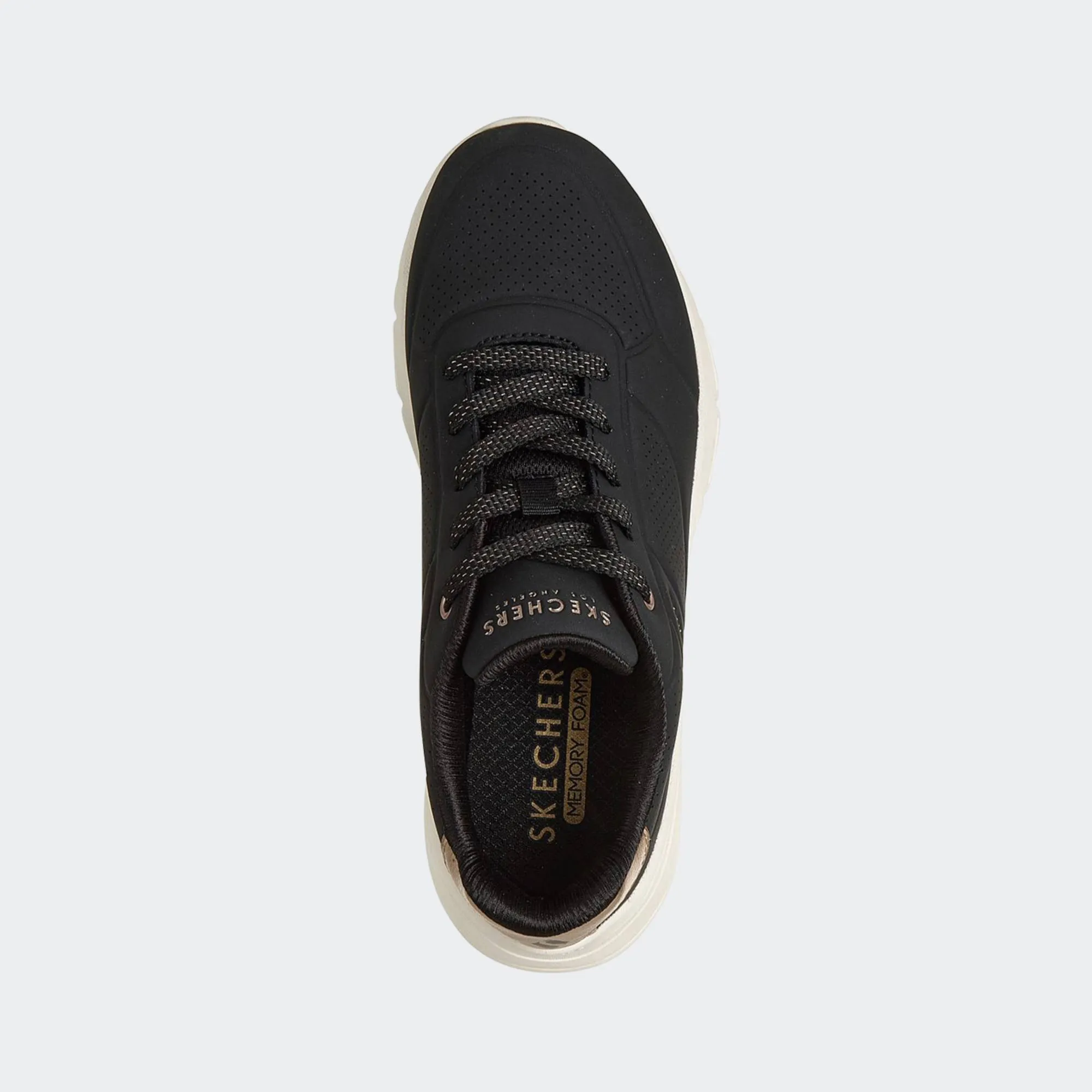 SKECHERS DURABUCK WITH METALLIC HEEL LACE UP FASHION SNEAKER