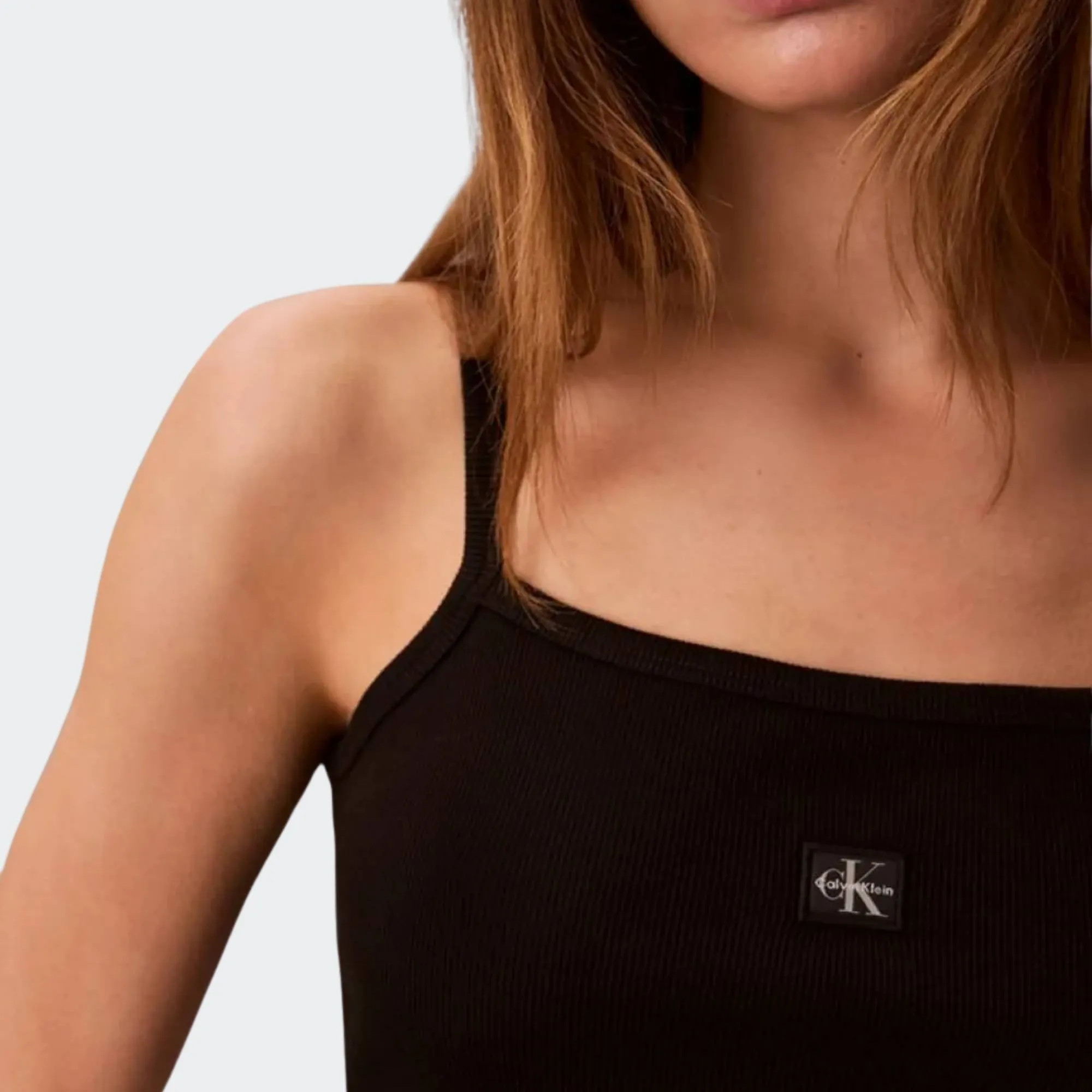 CALVIN KLEIN WOVEN LABEL BABY RIB CROP