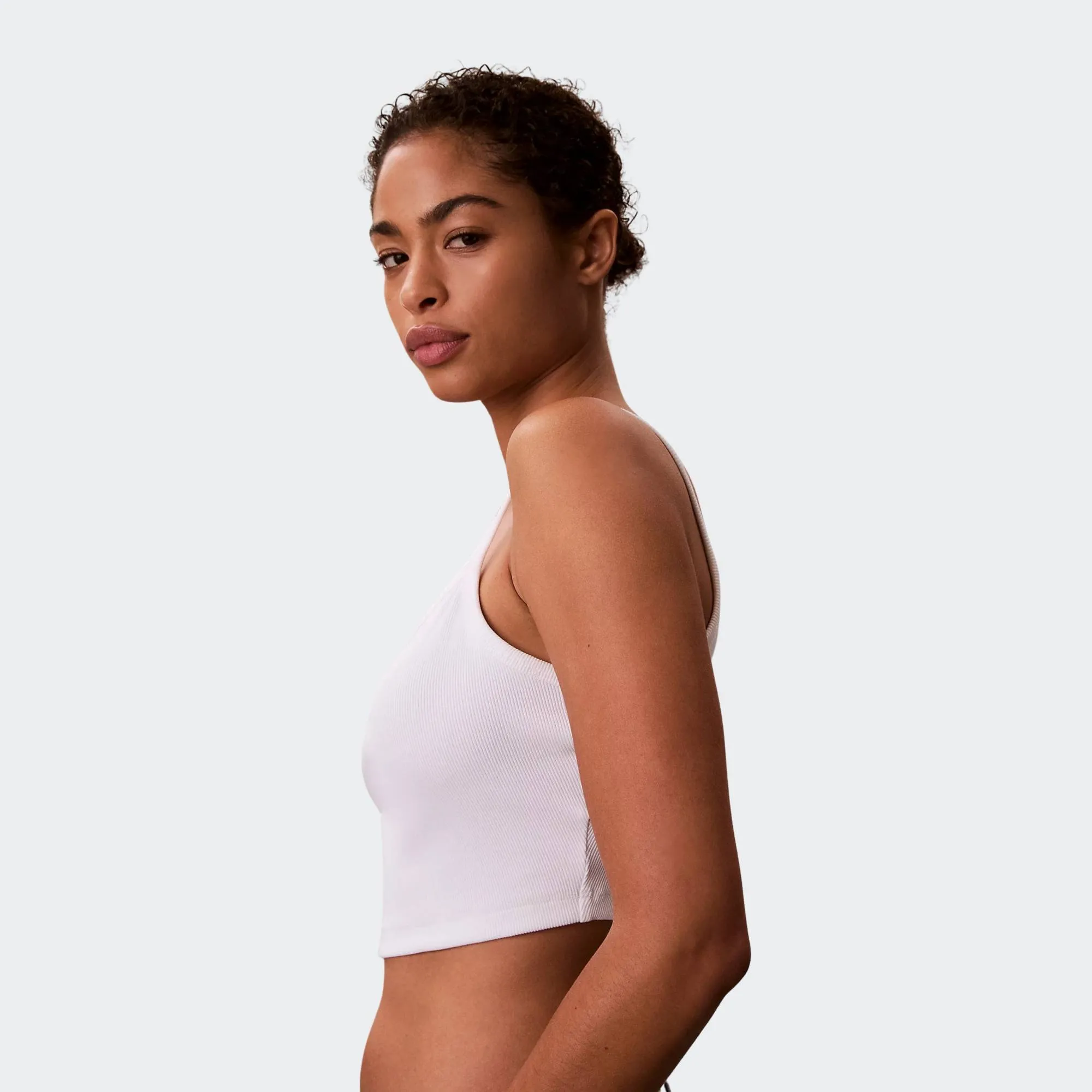 CALVIN KLEIN WOVEN LABEL BABY RIB CROP