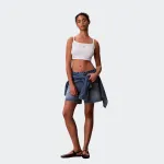 CALVIN KLEIN WOVEN LABEL BABY RIB CROP