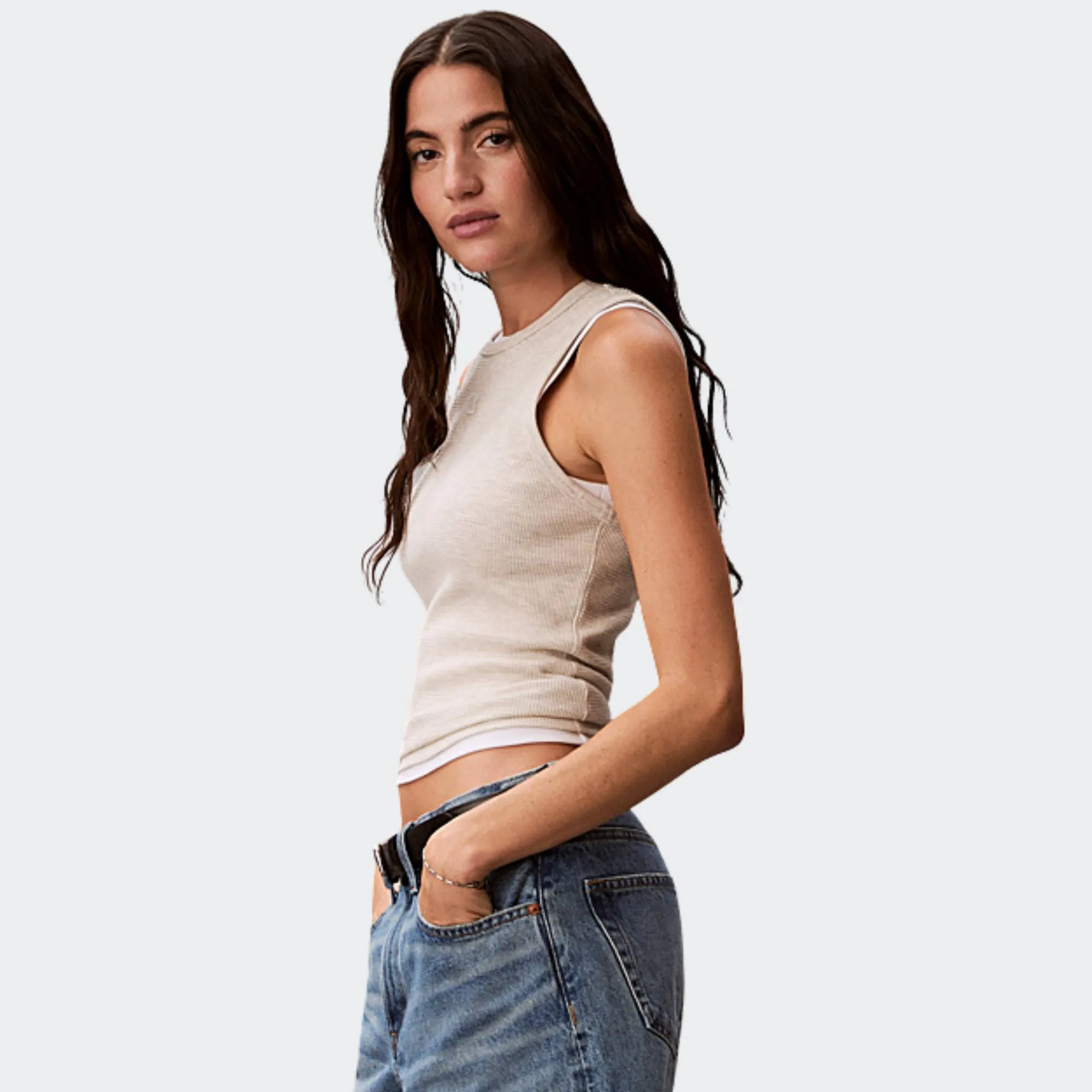 CALVIN KLEIN MONOGRAM PATCH WAFFLE TEE