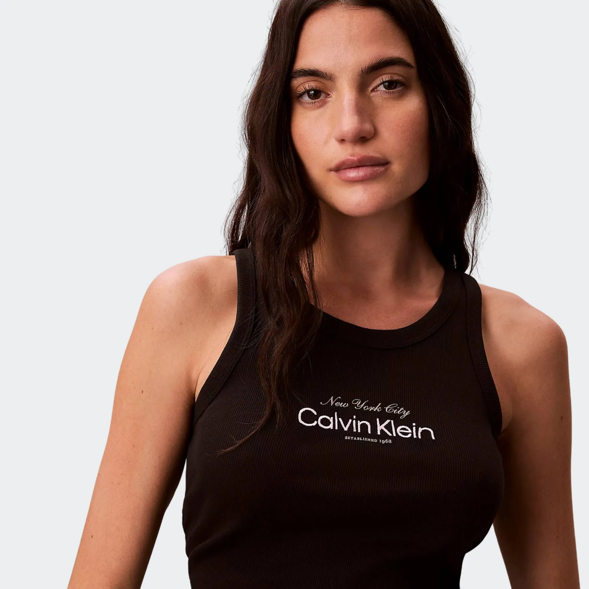 CALVIN KLEIN CONTOUR RIB GRAPHIC TANK