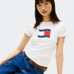 TOMMY JEANS SLIM WAVY FLAG TEE
