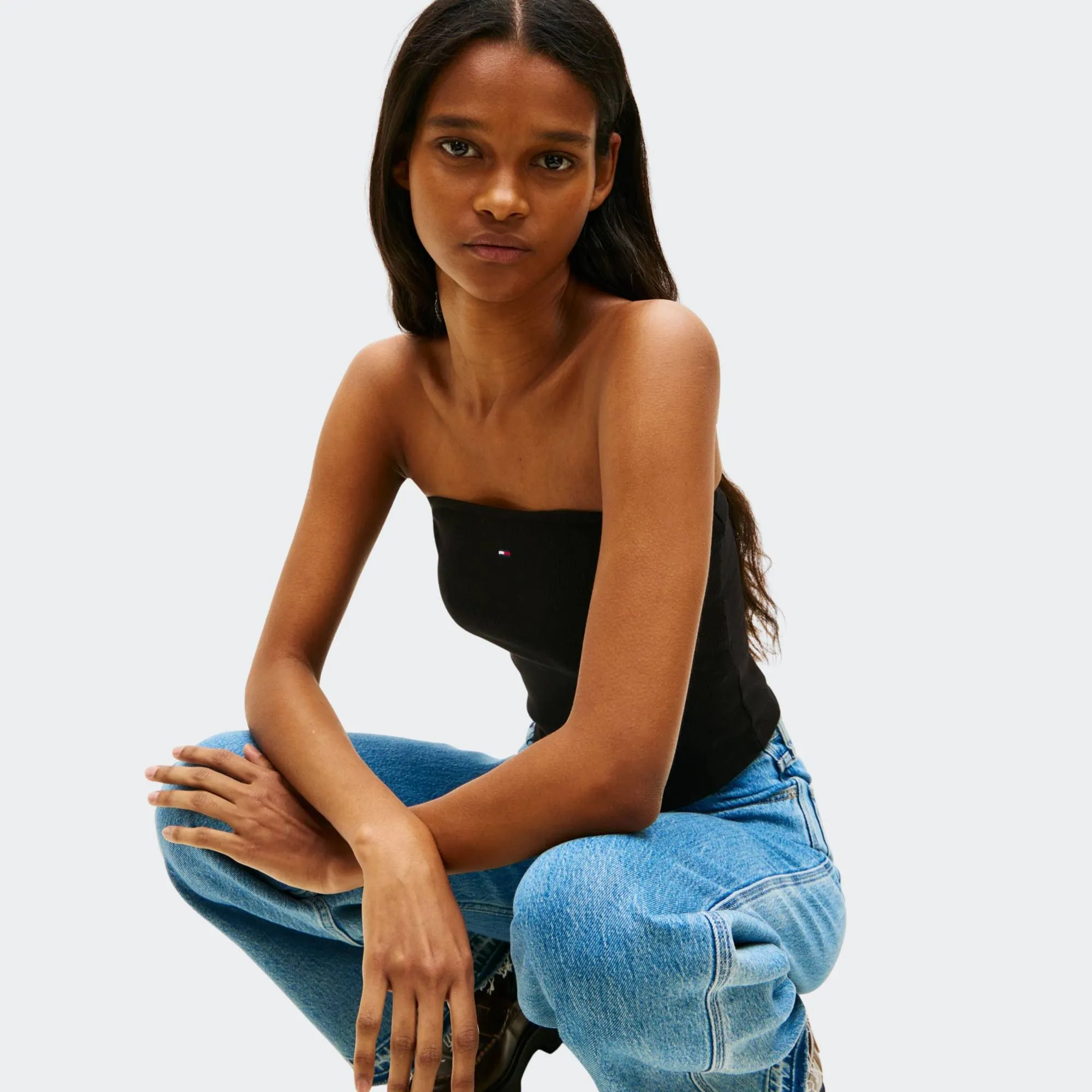 TOMMY JEANS SLIM BANDEAU RIB TOP