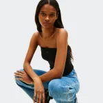 TOMMY JEANS SLIM BANDEAU RIB TOP