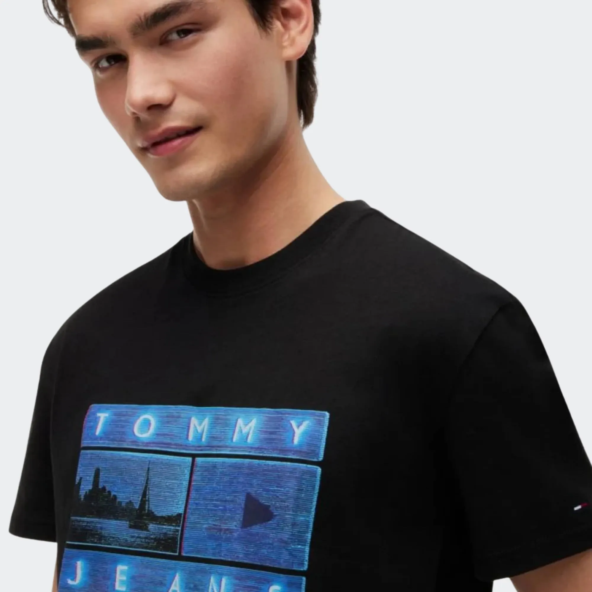 TOMMY JEANS MENS REGULAR PHOTO FLAG TEE