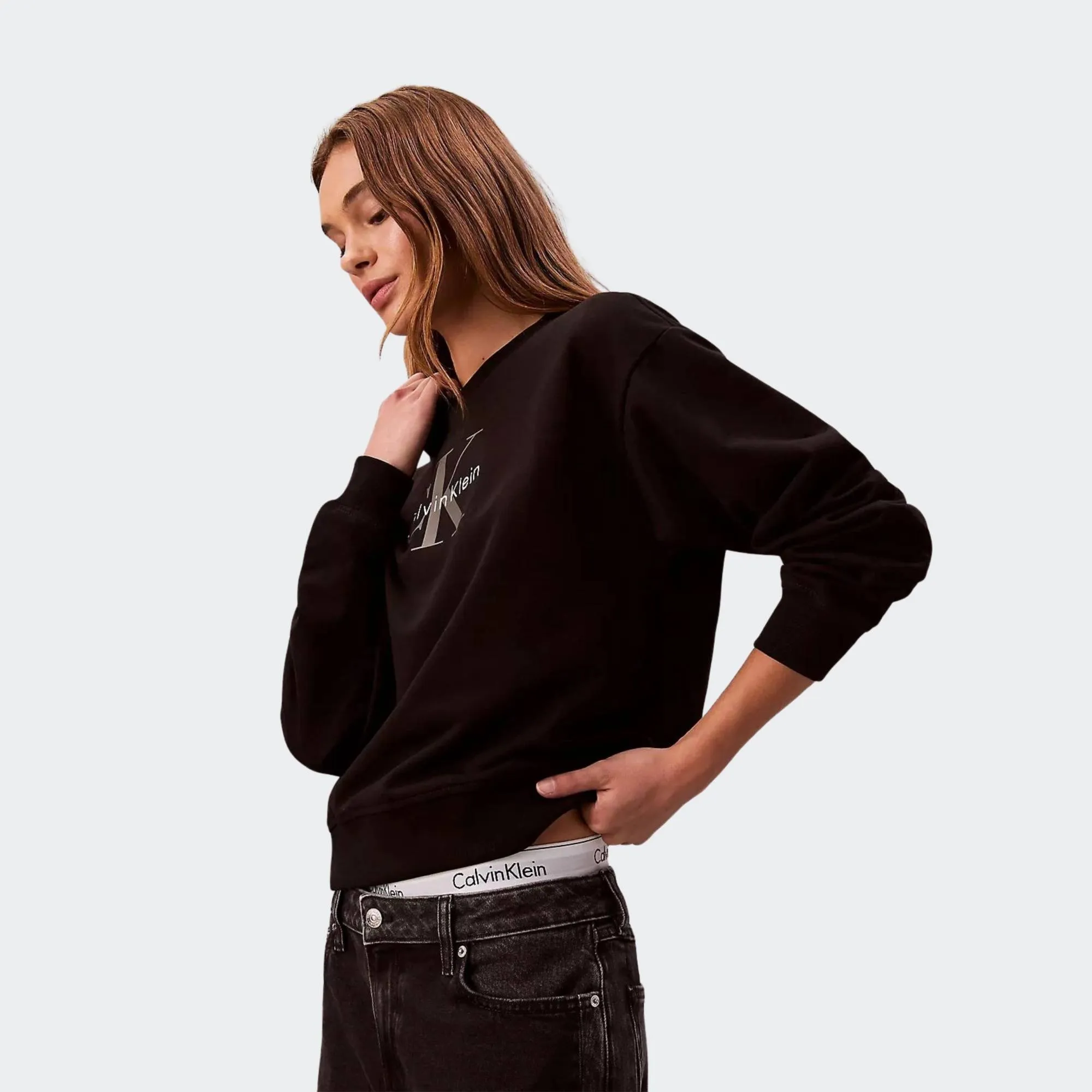 CALVIN KLEIN JEANS MONOLOGO FRENCH TERRY RELAXED CREW