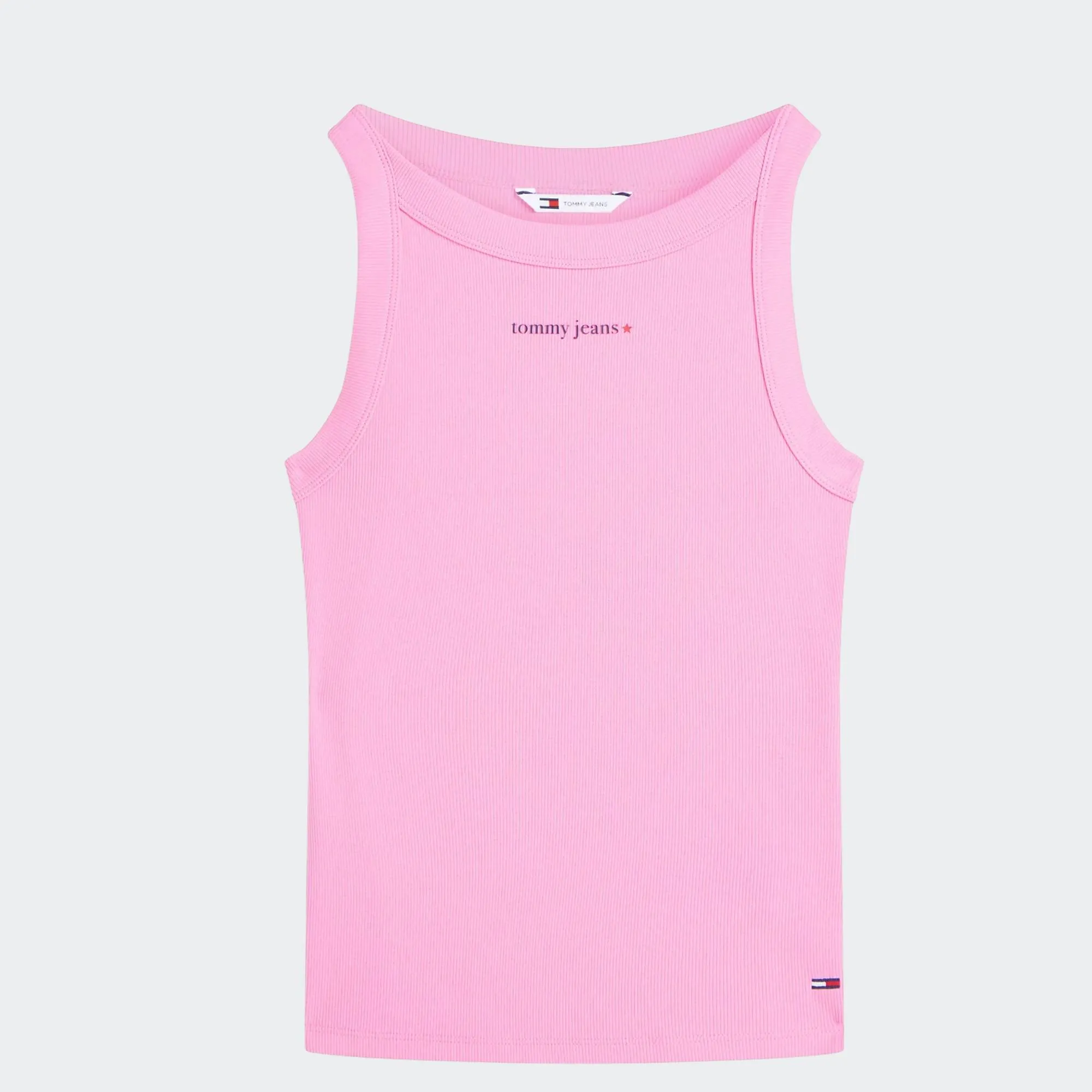 TOMMY JEANS WOMENS SLIM ESSENTIAL LOGO RIB TANK