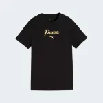 PUMA ESSENTIALS SCRIPT GLITTER TEE GIRLS