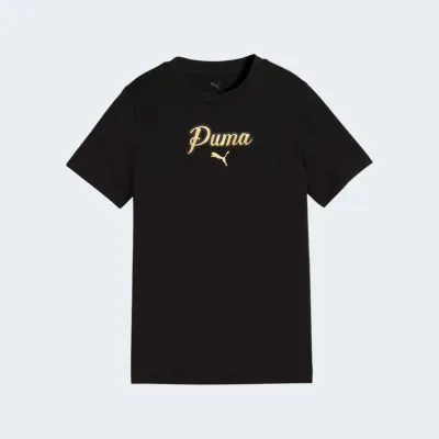 PUMA ESSENTIALS SCRIPT GLITTER TEE GIRLS