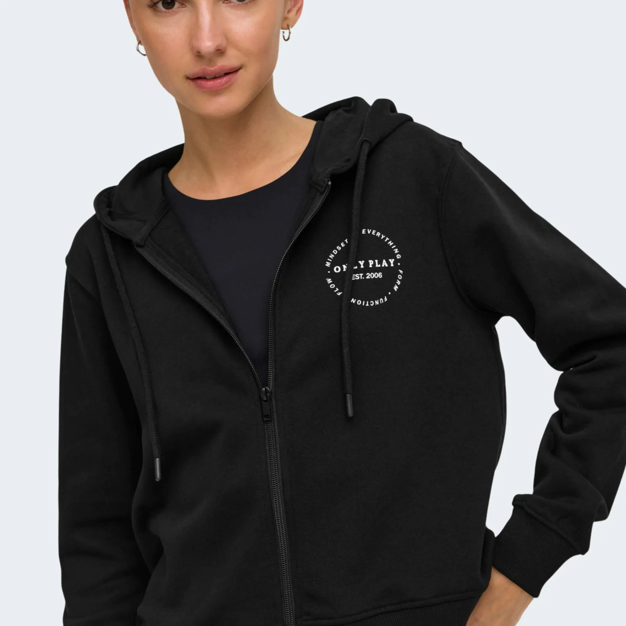 ONLY PLAY CAVA HOOD ZIP LOOSE BRUSH SWEAT