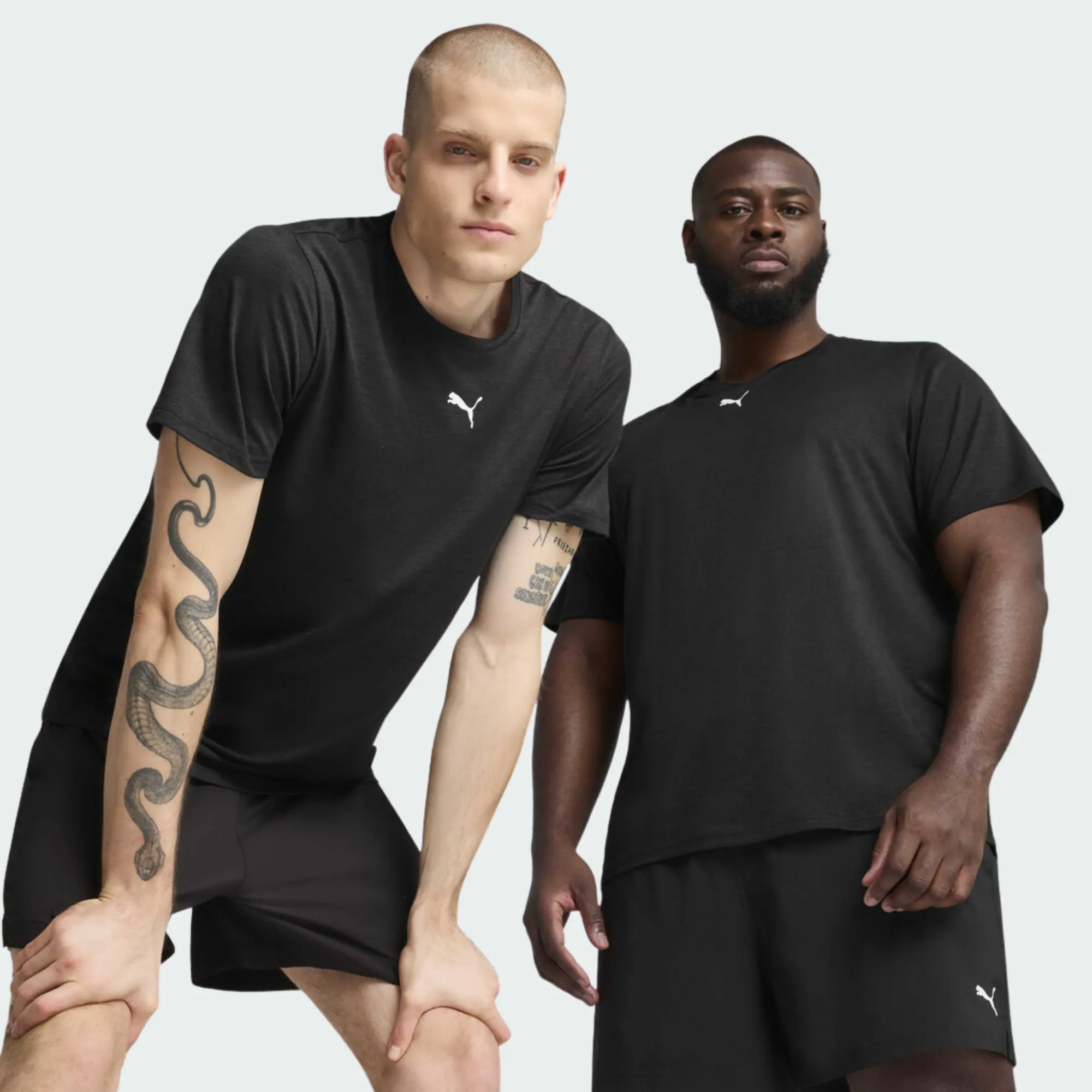 PUMA MENS TAD ESSENTIALS HEATHER CAT TEE