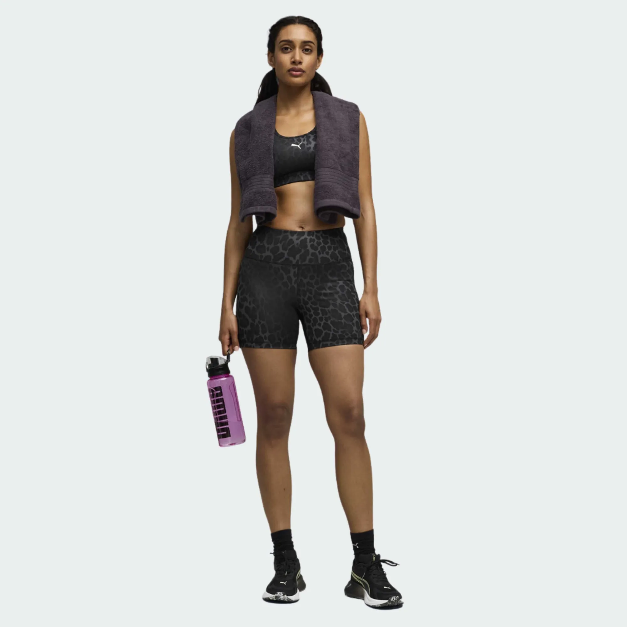PUMA WOMENS TAD ESSENTIAL SPOTTED HAZE SHORT TIGHT - HW 5