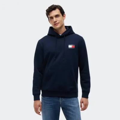 TOMMY JEANS MENS REGULAR ESSENTIAL FLAG HOOD
