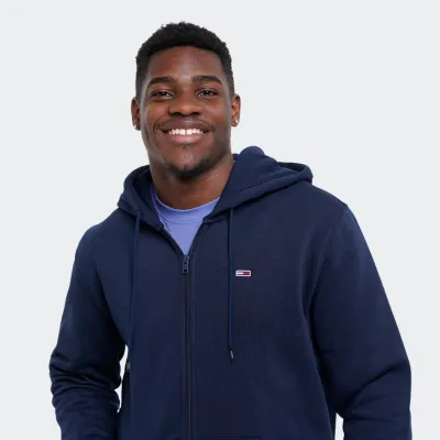 TOMMY JEANS MENS REGULAR FLAG ZIP HOODIE