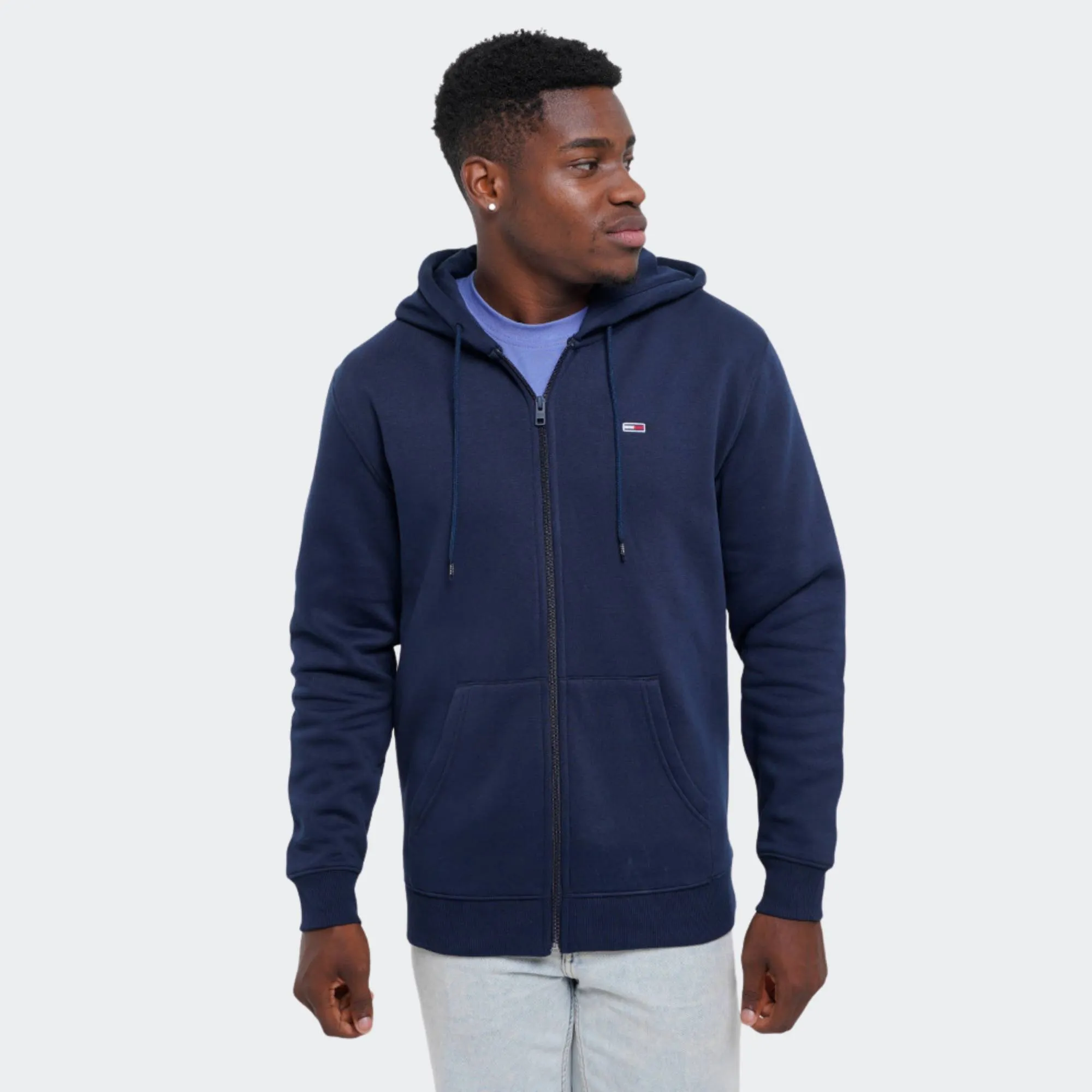 TOMMY JEANS MENS REGULAR FLAG ZIP HOODIE
