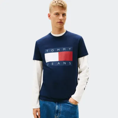 TOMMY JEANS MENS REGULAR BIG FLAG TEE