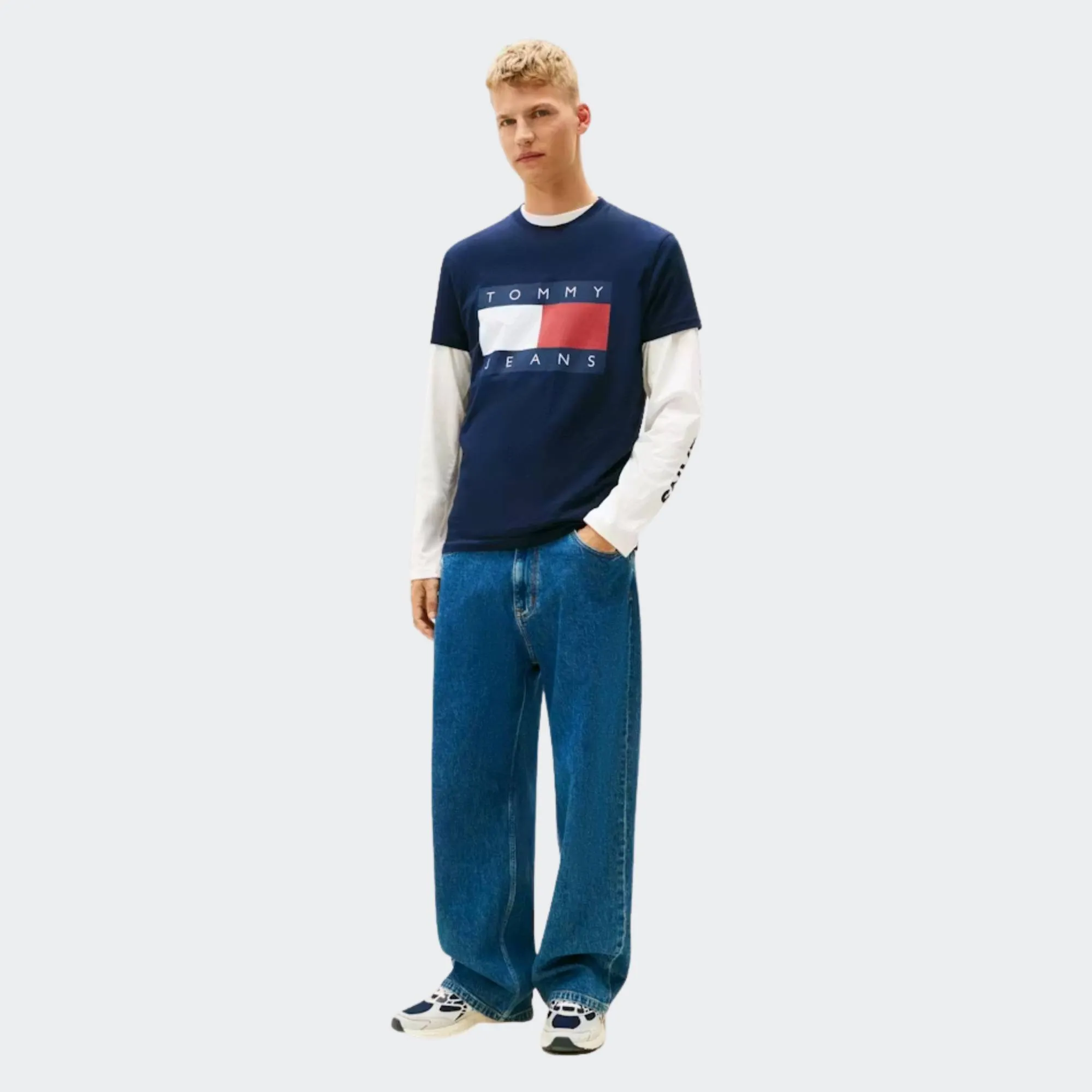 TOMMY JEANS MENS REGULAR BIG FLAG TEE