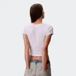 CALVIN KLEIN WOVEN LABEL BABY RIB BABY TEE