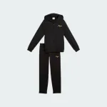 PUMA ESSENTIALS SCRIPT GLITTER FULL-ZIP SWEAT SUIT GIRLS
