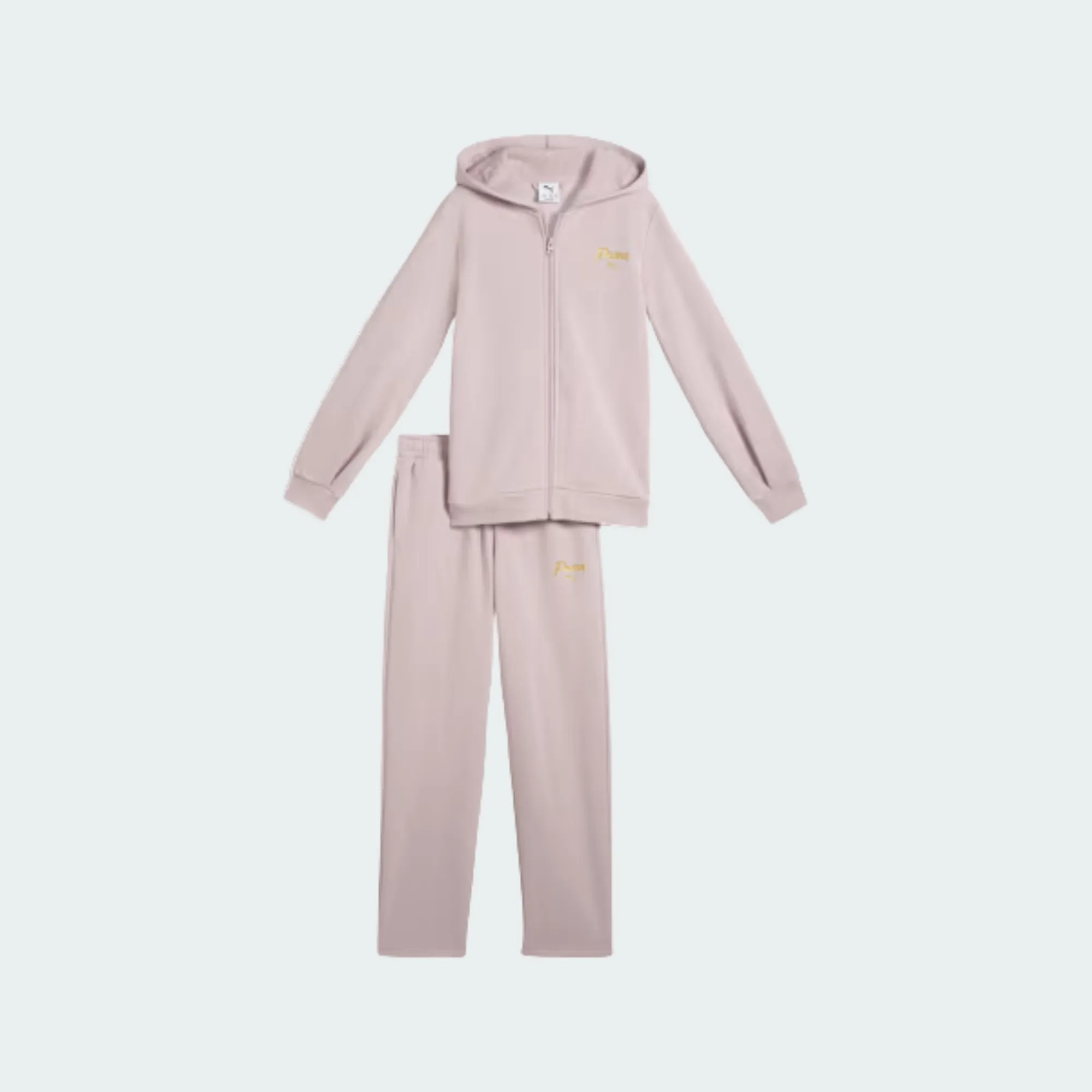 PUMA ESSENTIALS SCRIPT GLITTER FULL-ZIP SWEAT SUIT GIRLS