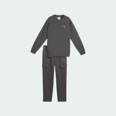 PUMA ESSENTIALS ELEVATED RELAXED CREW AND CARGO PANTS SUIT BOYS