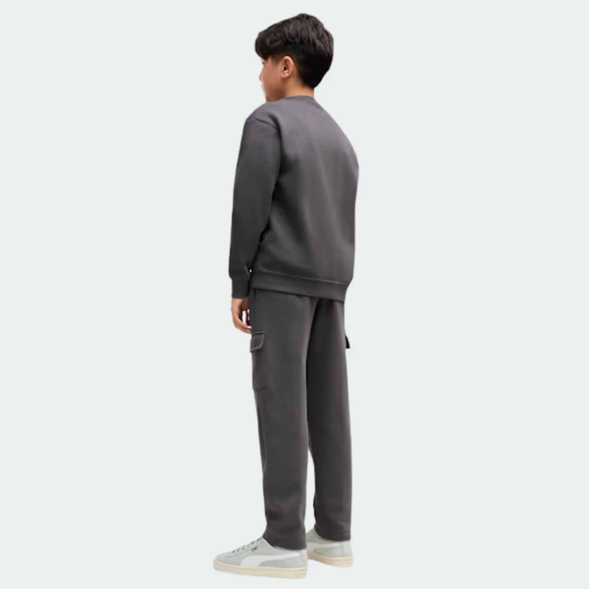 PUMA ESSENTIALS ELEVATED RELAXED CREW AND CARGO PANTS SUIT BOYS