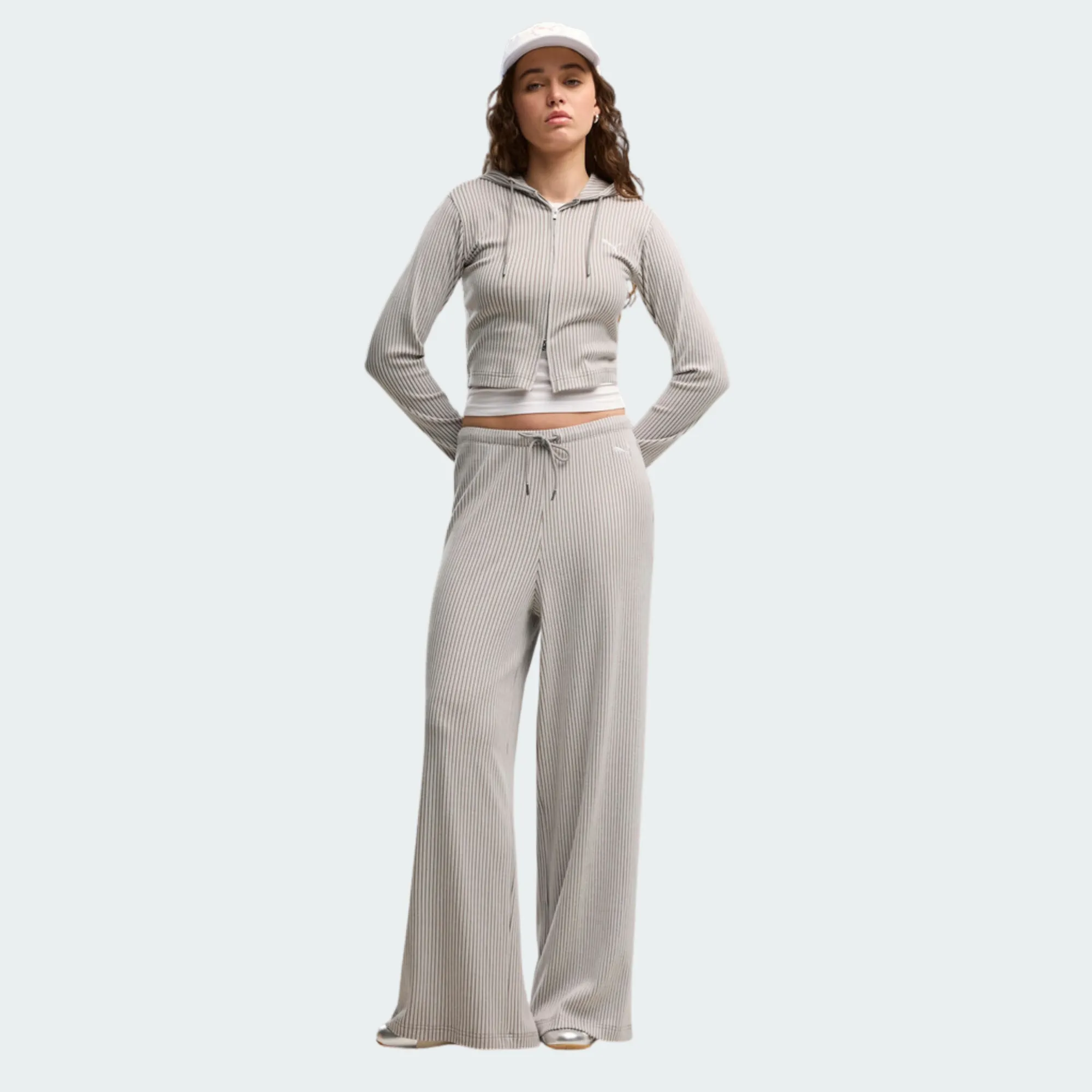 PUMA ESSENTIALS RIBBED WIDE LEG SOFT TOUCH PANTS