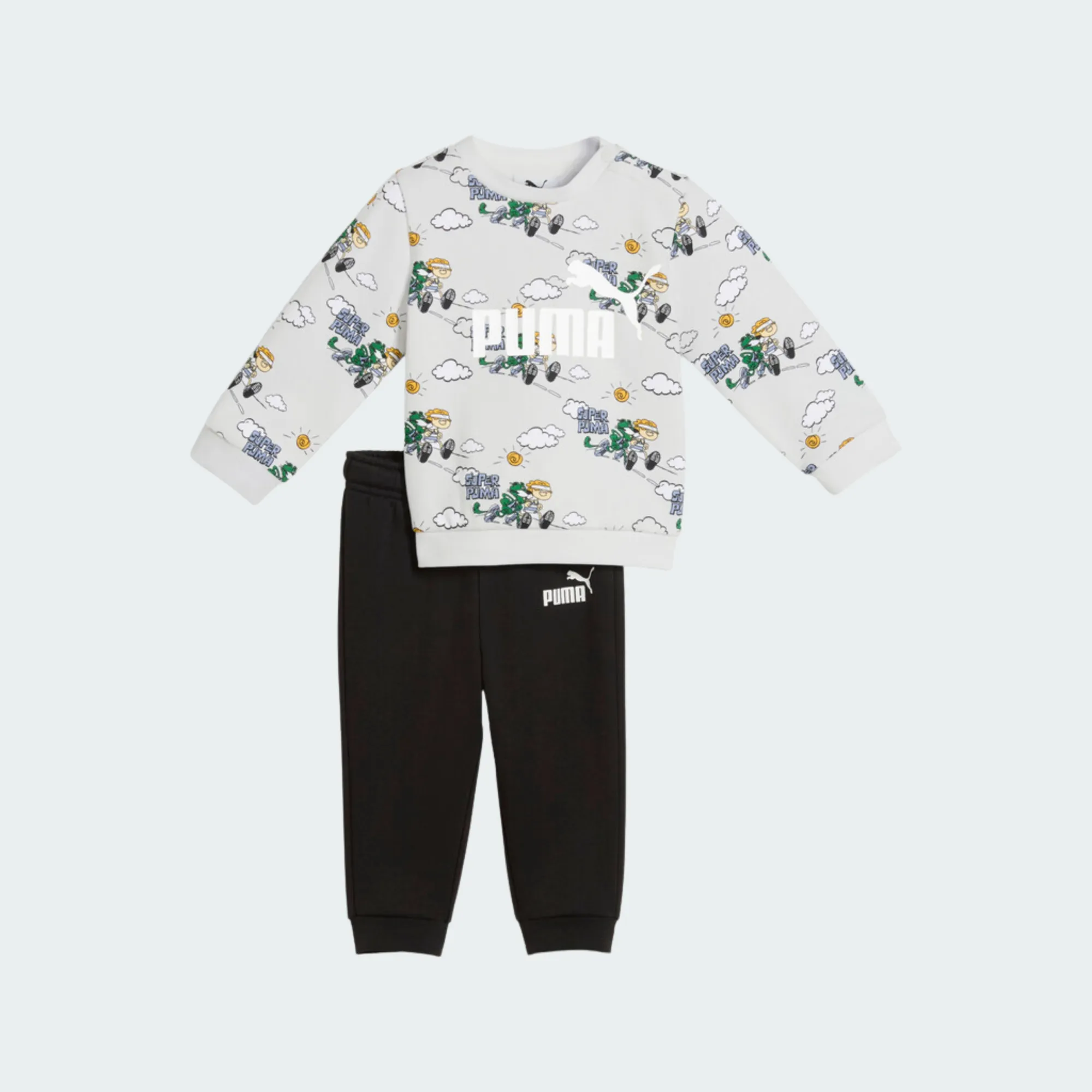 PUMA MINICATS SUPER PUMA AOP CREW SET UNFANTS