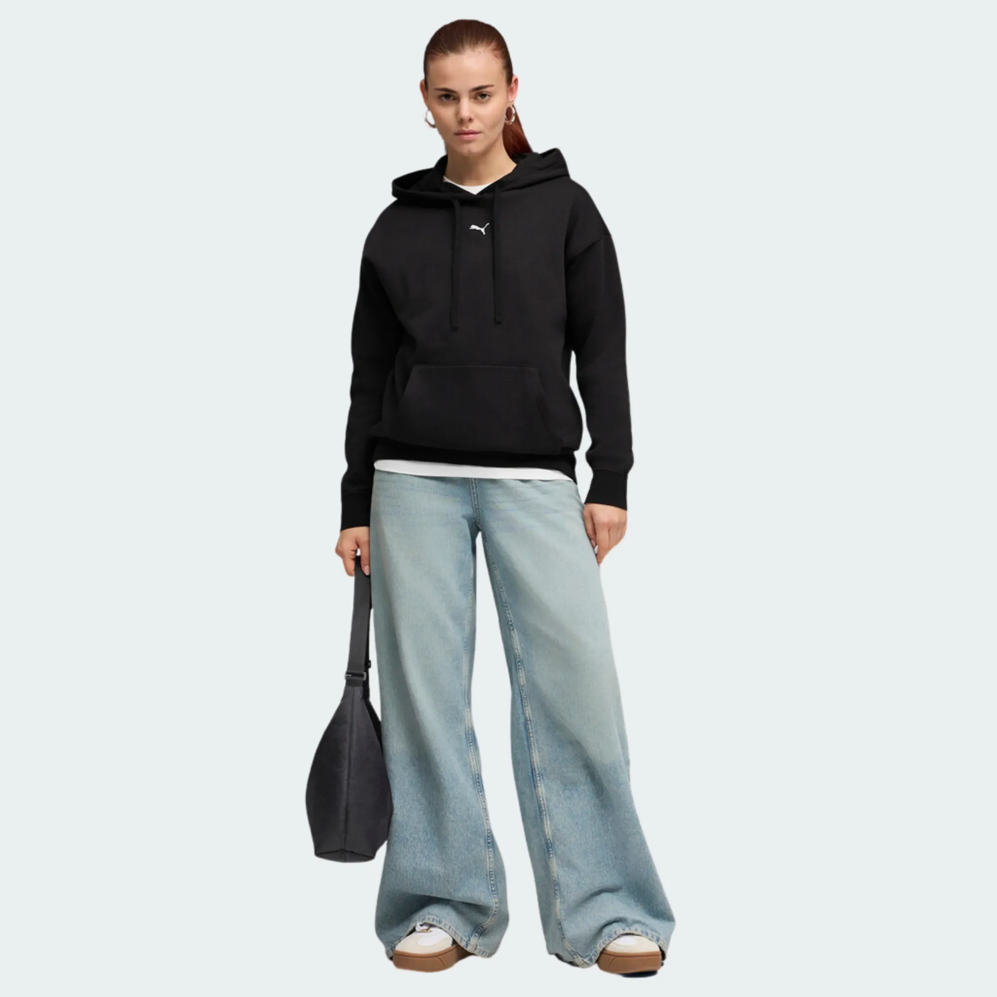 PUMA ESSENTIALS CENTERED CAT LOGO RELAXED HOODIE