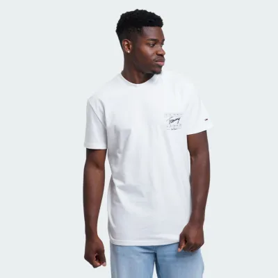 TOMMY JEANS MENS REGULAR SIGN FLAG TEE