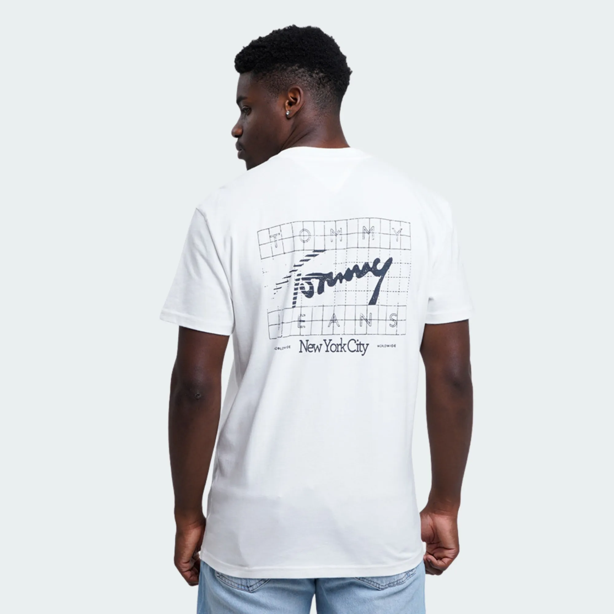 TOMMY JEANS MENS REGULAR SIGN FLAG TEE