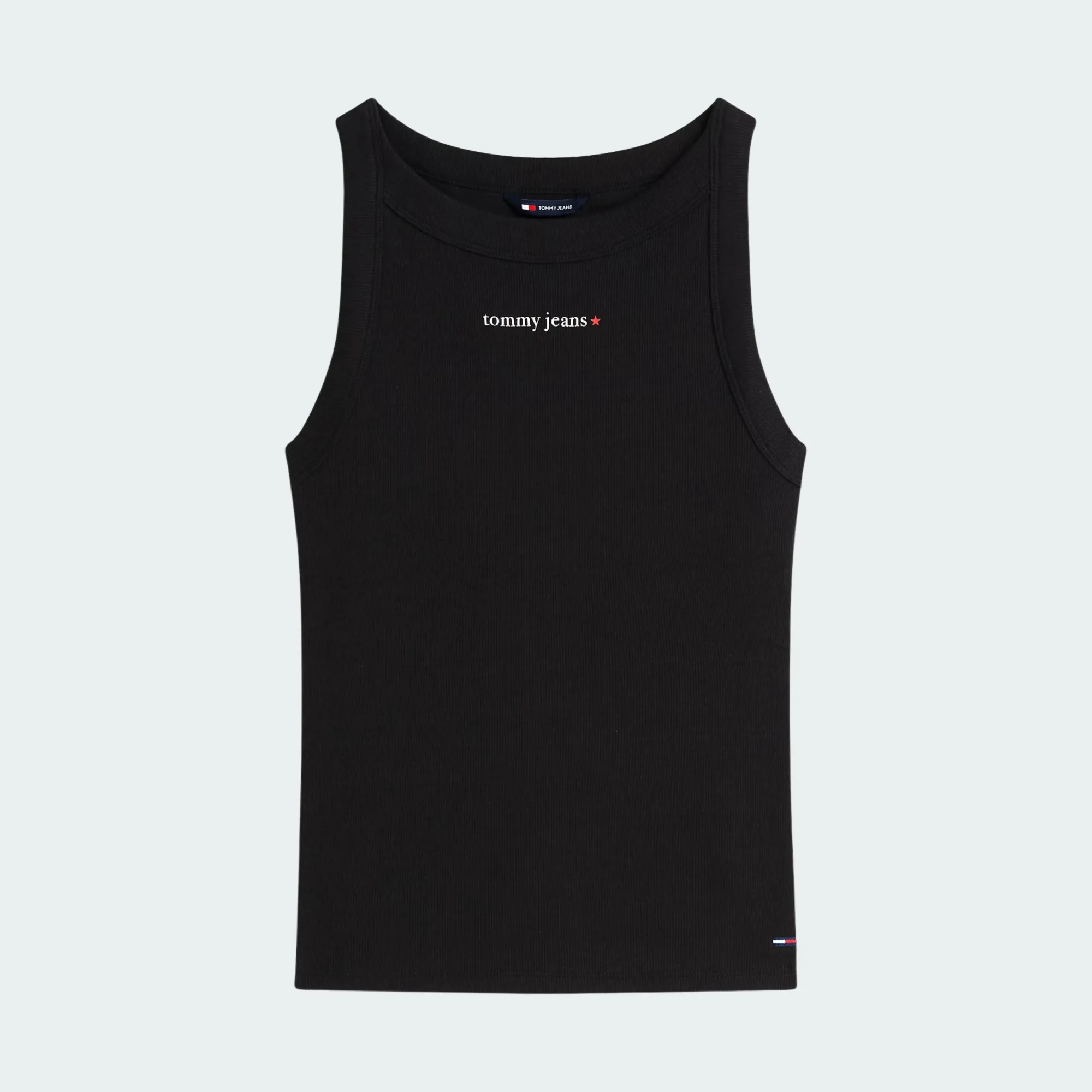 TOMMY JEANS WOMENS SLIM ESSENTIAL LOGO RIB TANK
