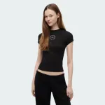 TOMMY JEANS WOMENS SLIM ESSENTIAL LOGO2 RIB TEE