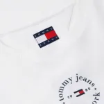 TOMMY JEANS WOMENS SLIM ESSENTIAL LOGO2 RIB TEE