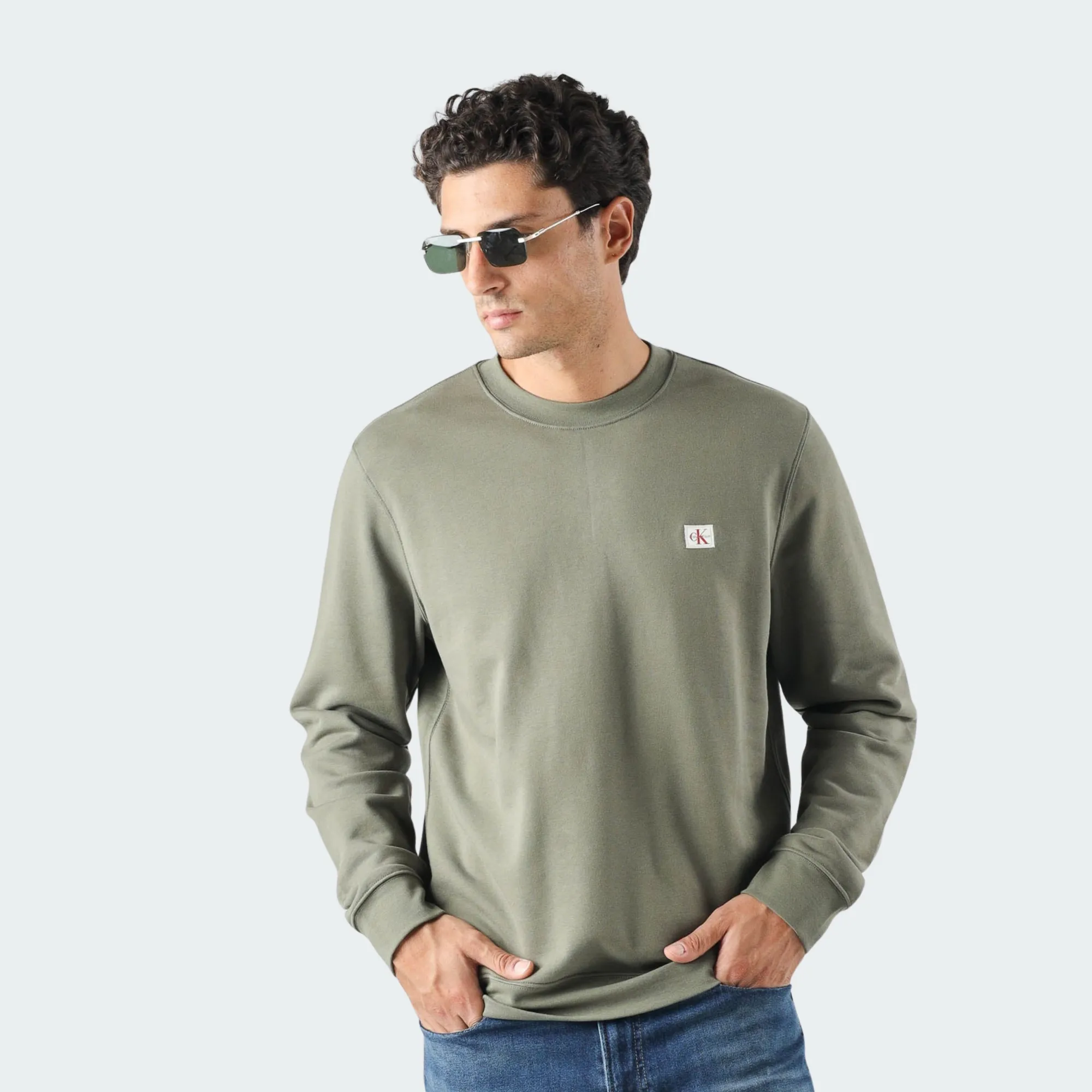 CALVIN KLEIN JEANS 350TERRY BADGE CREWNECK