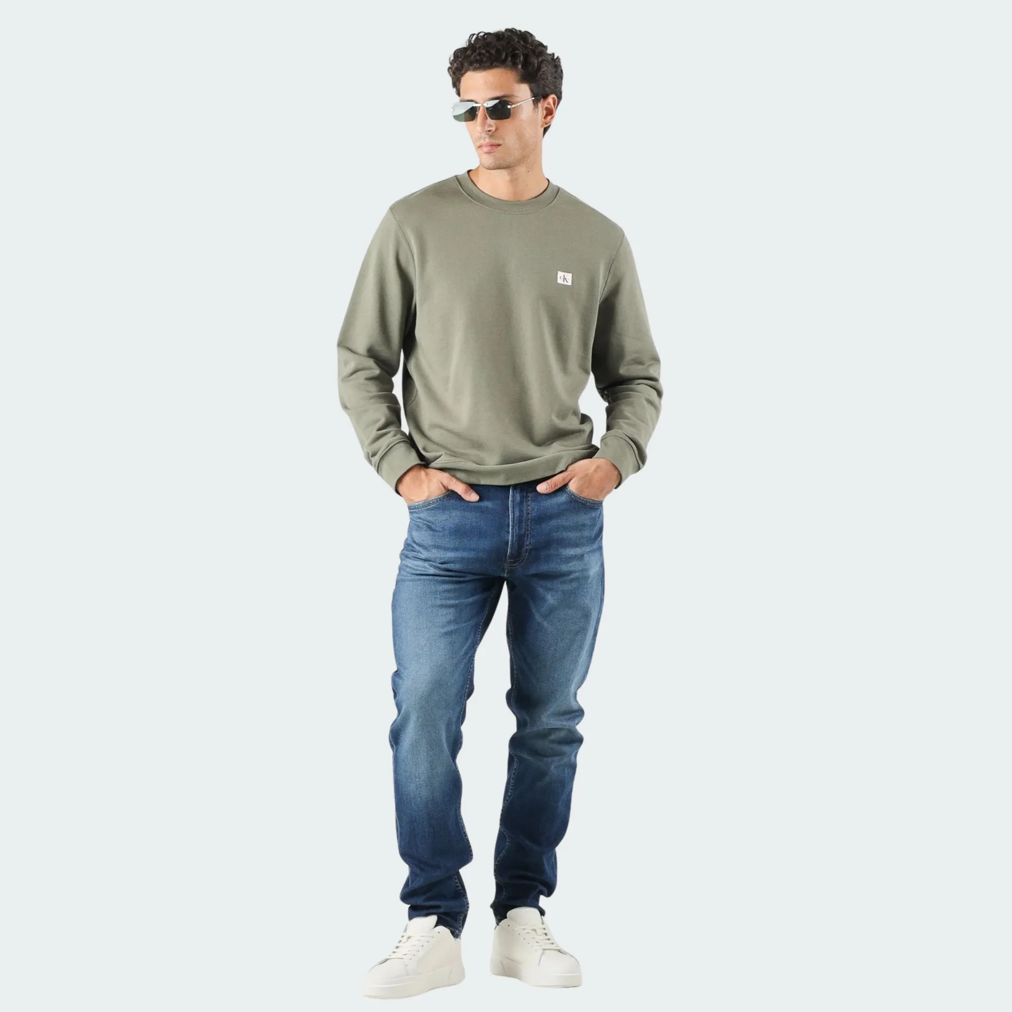 CALVIN KLEIN JEANS 350TERRY BADGE CREWNECK