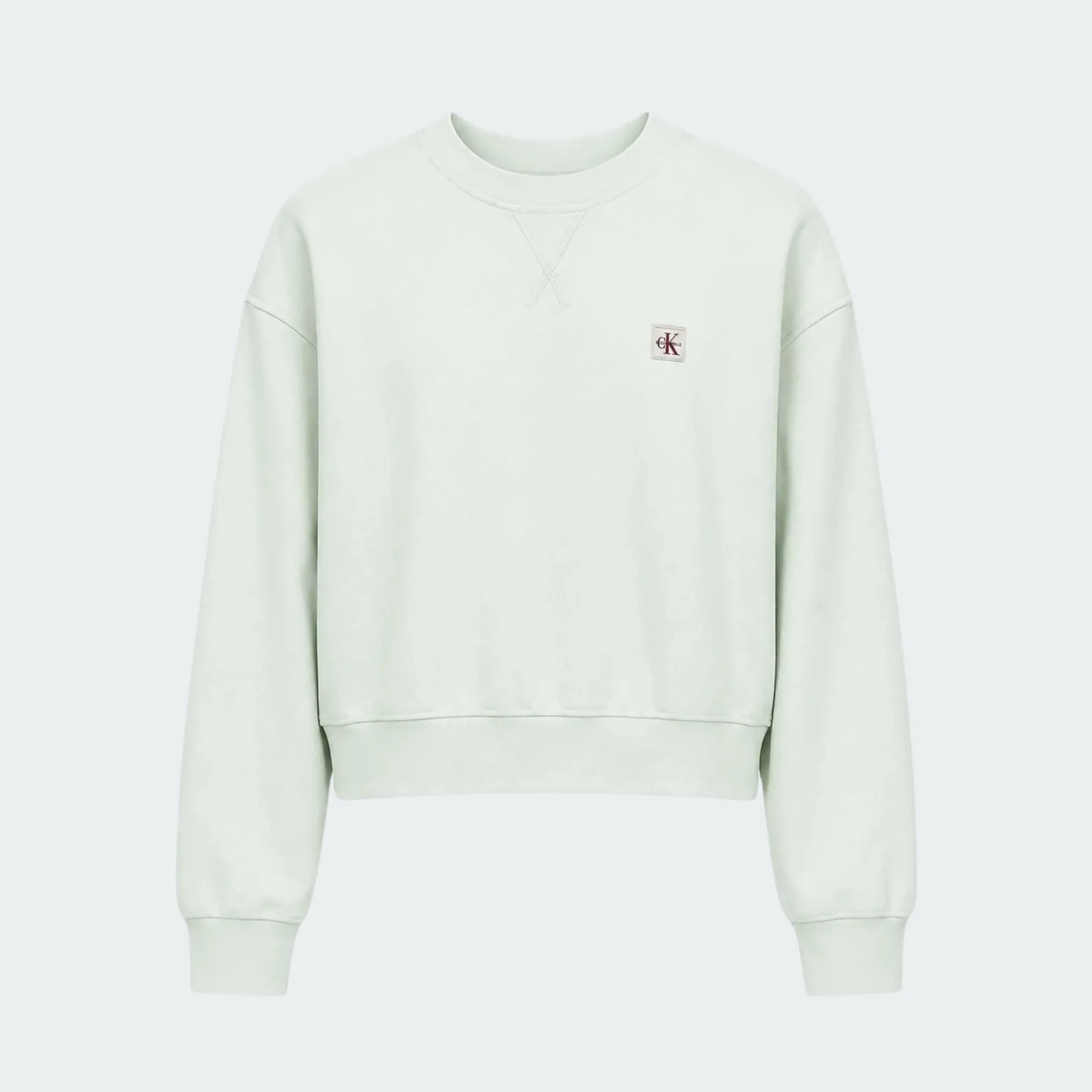 CALVIN KLEIN JEANS FRENCH TERRY WOVEN LABEL CREW SWEAT