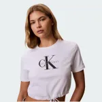 CALVIN KLEIN JEANS MONOLOGO CROPPED TIE TEE