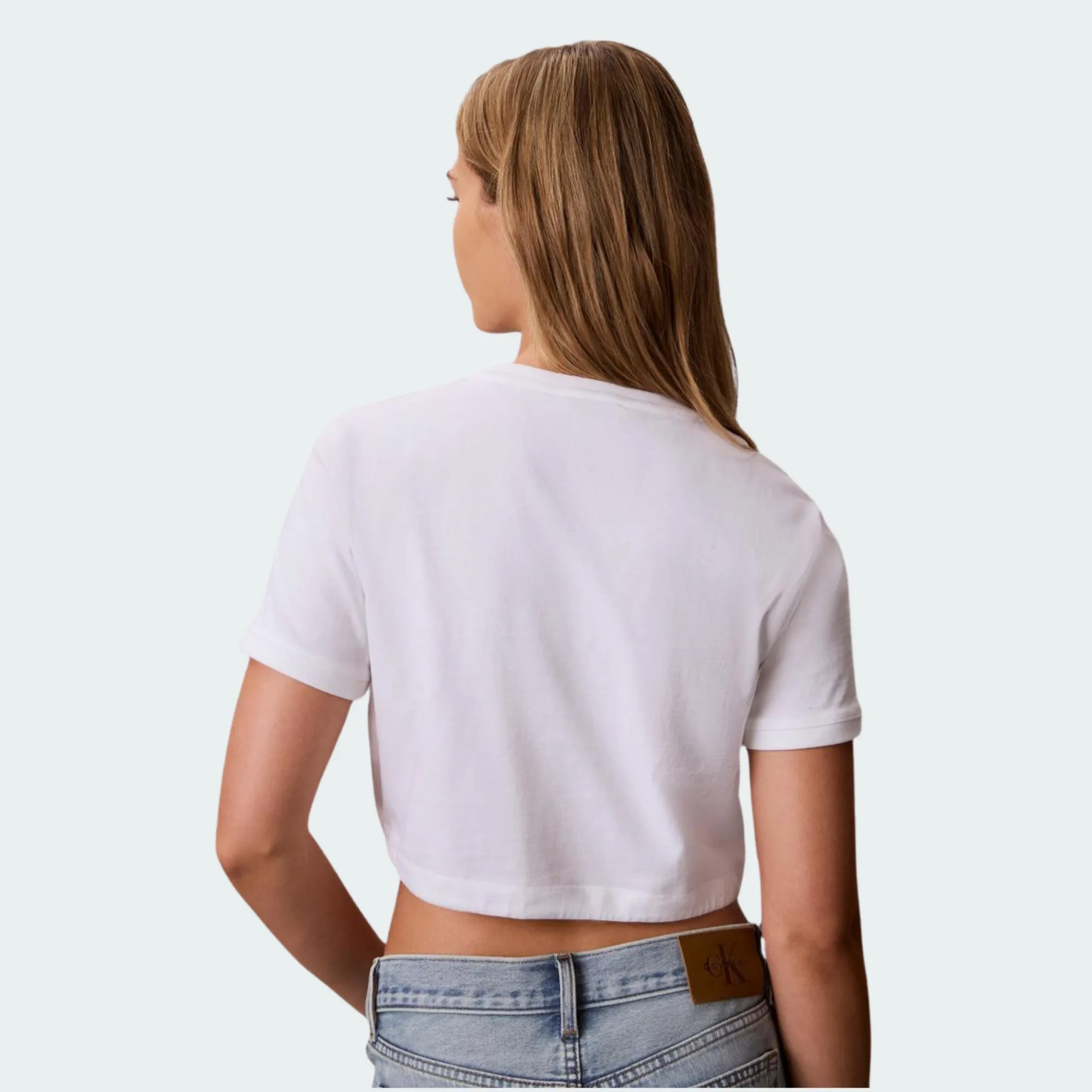 CALVIN KLEIN JEANS MONOLOGO CROPPED TIE TEE