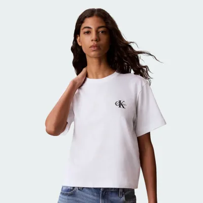 CALVIN KLEIN JEANS BOXY LEFT CHEST MONOLOGO TEE