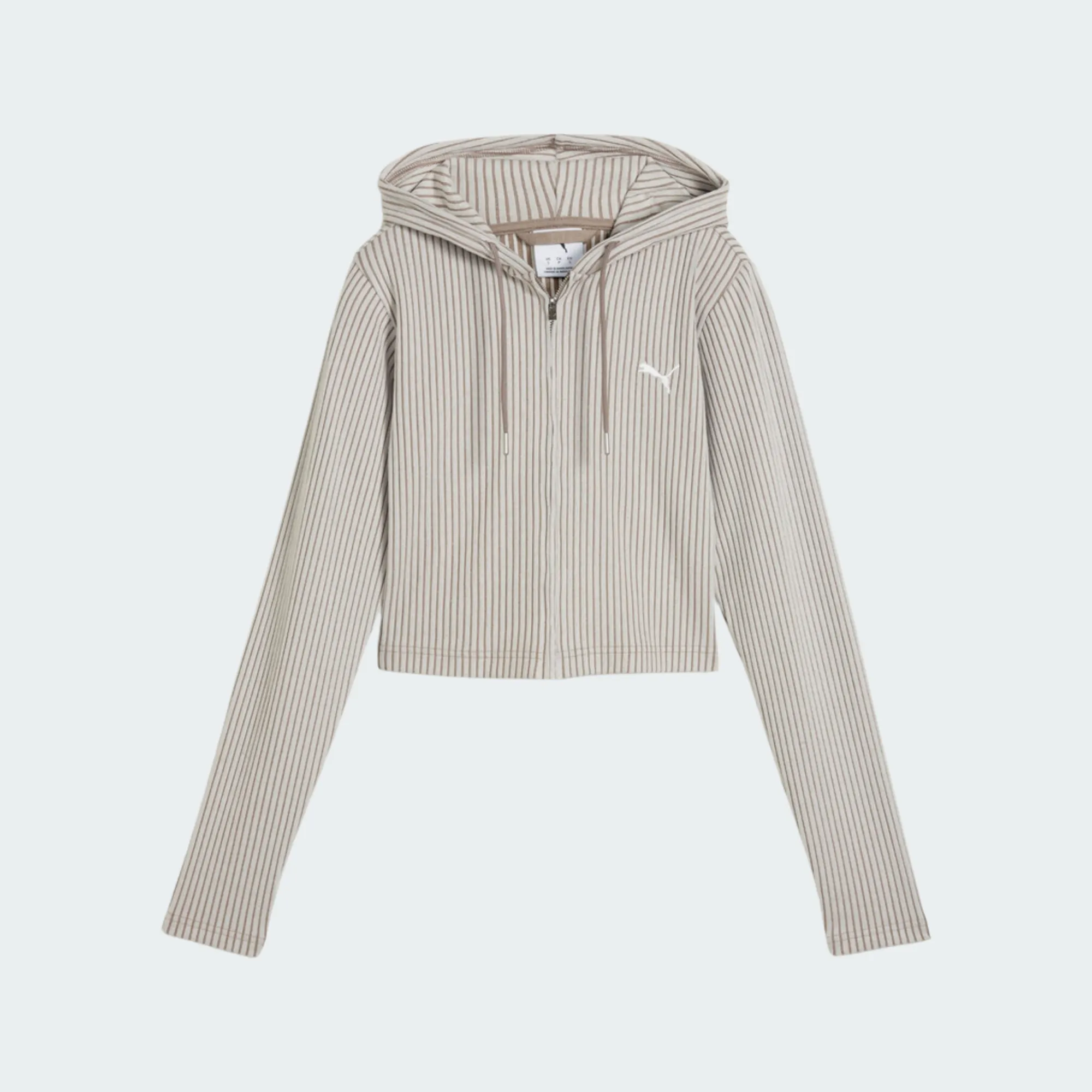 PUMA ESSENTIALS RIBBED FULL-ZIP SOFT TOUCH HOODIE