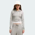 PUMA ESSENTIALS RIBBED FULL-ZIP SOFT TOUCH HOODIE