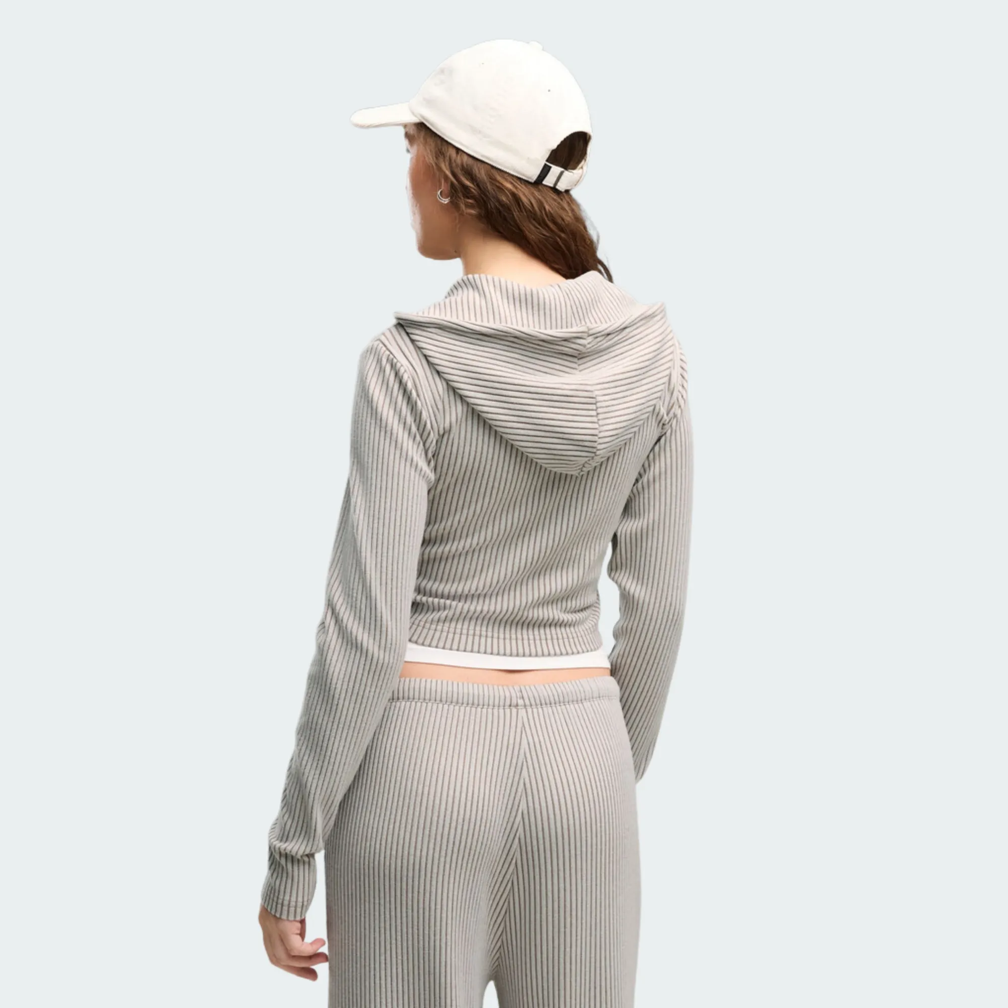 PUMA ESSENTIALS RIBBED FULL-ZIP SOFT TOUCH HOODIE