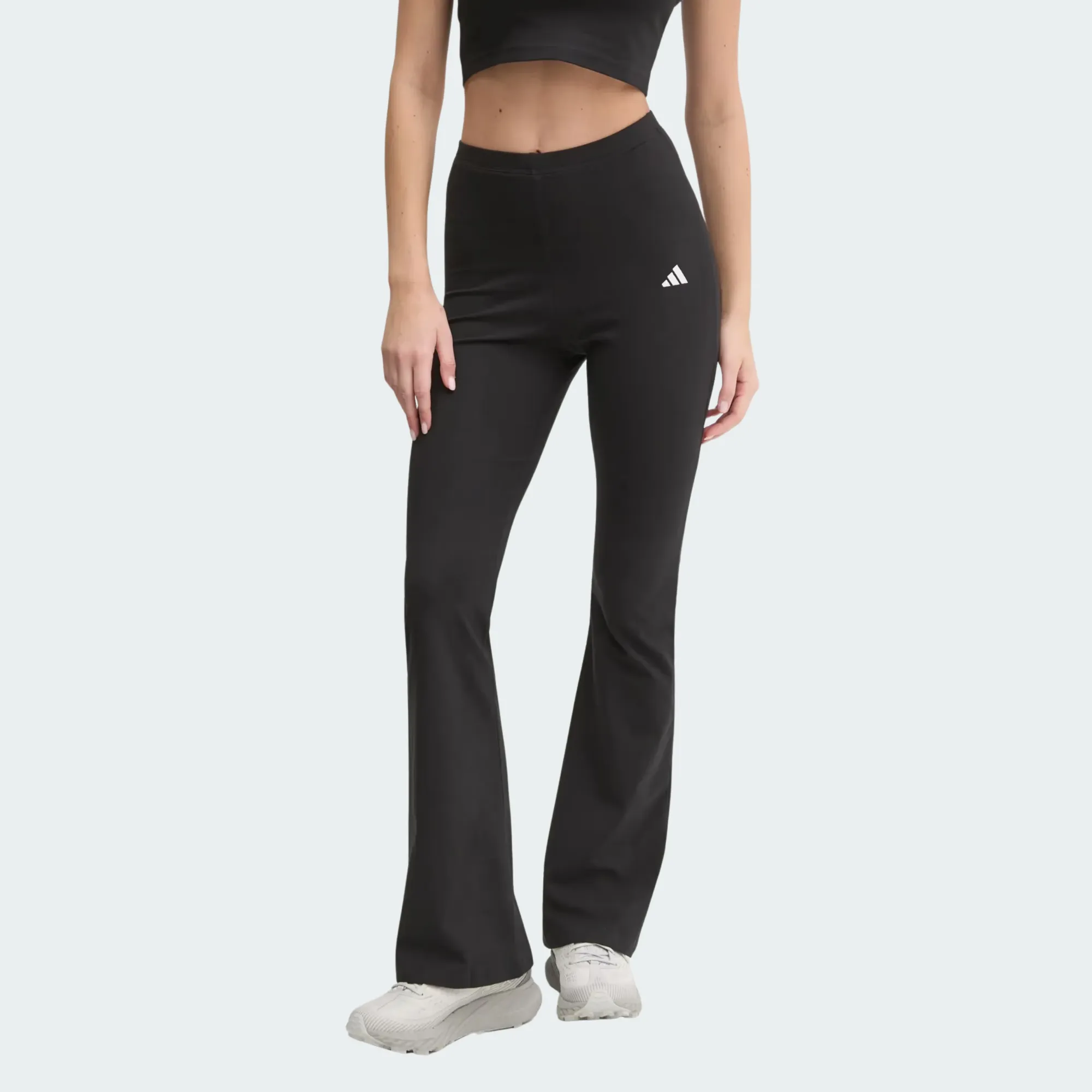 ADIDAS WOMENS SMALL LOGO FLARE LEGGINGS
