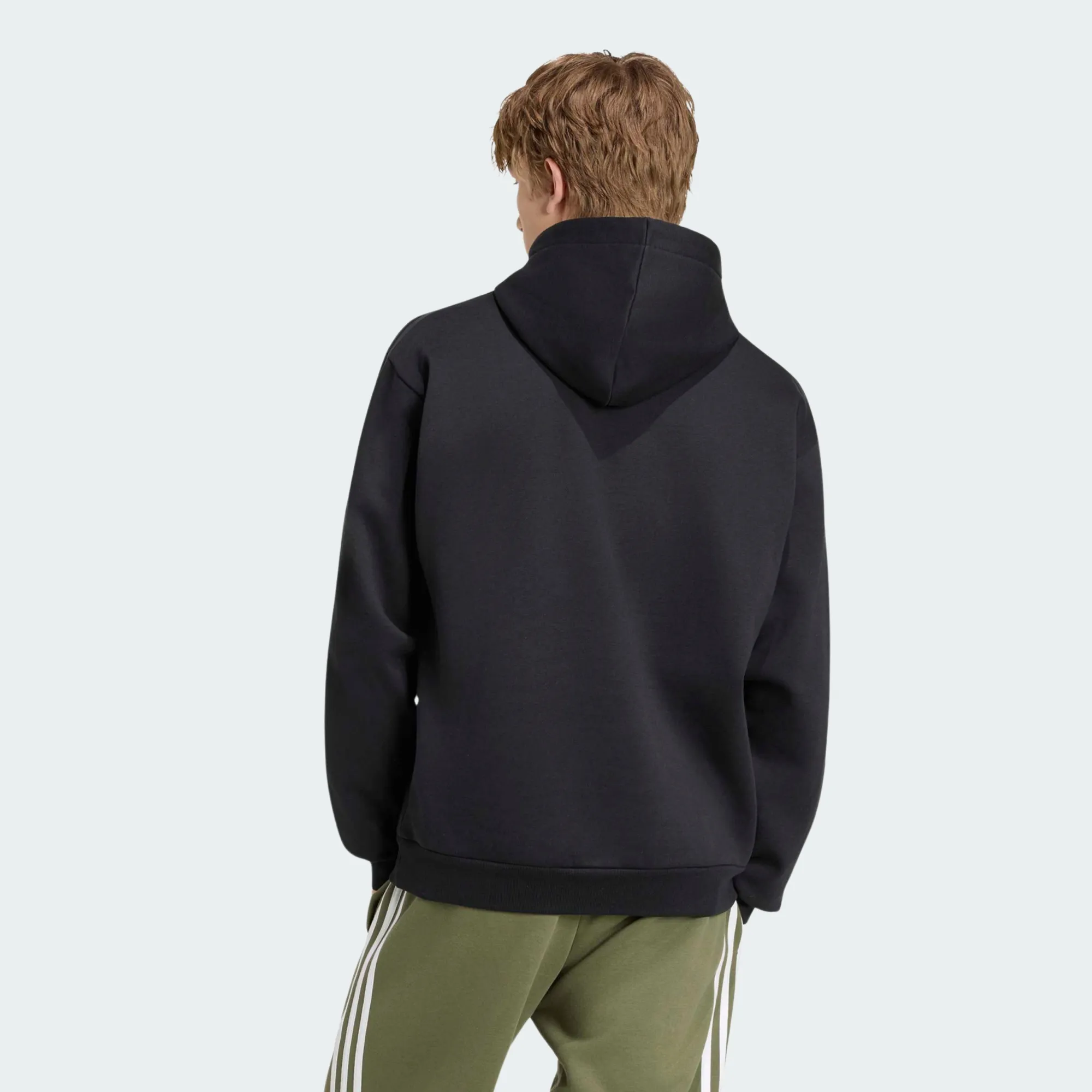 ADIDAS MENS 3 STRIPES FLEECE HOODIE