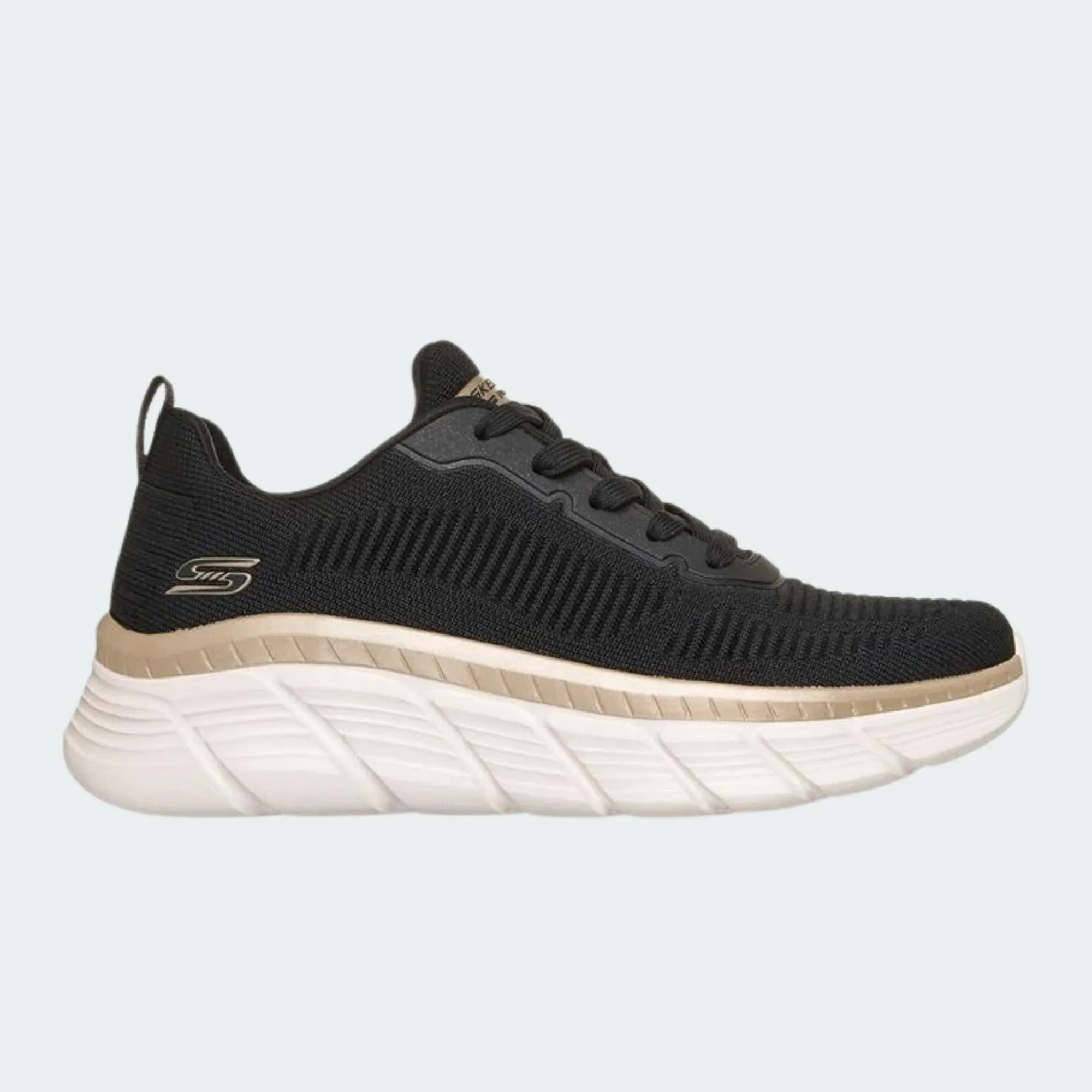 SKECHERS BOBS FLEX - ENGINEERED KNIT FASHION LACE UP SNEAKER